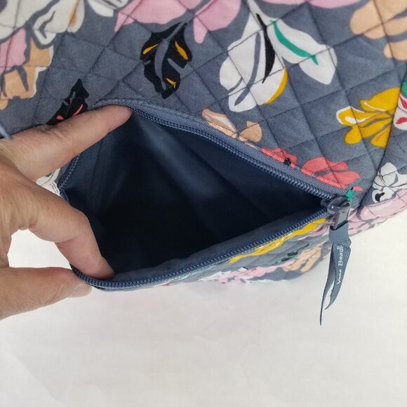 Vera Bradley Essential Sling Backpack Coastal Paradise Grey Crossbody Bag Zip Up - Picture 10 of 16